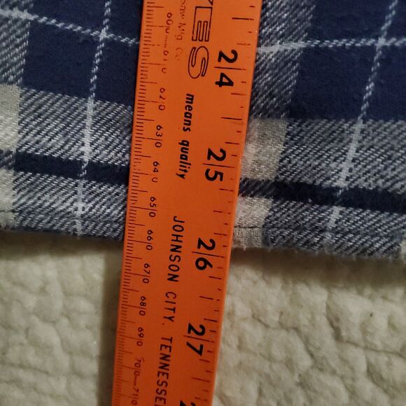 American Eagle Women's Boyfriend Fit Flannel Shirt - Size Small - Blue/White - Picture 15 of 16